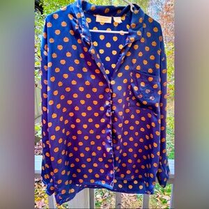 large victoria’s secret emblem blue and gold pajama set